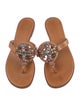 Tory Burch Leather Crystal Embellishments Slides