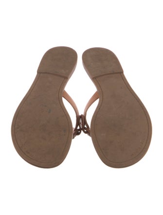 Tory Burch Leather Crystal Embellishments Slides