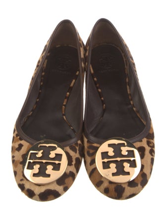 Tory Burch Ponyhair Animal Print Ballet Flats