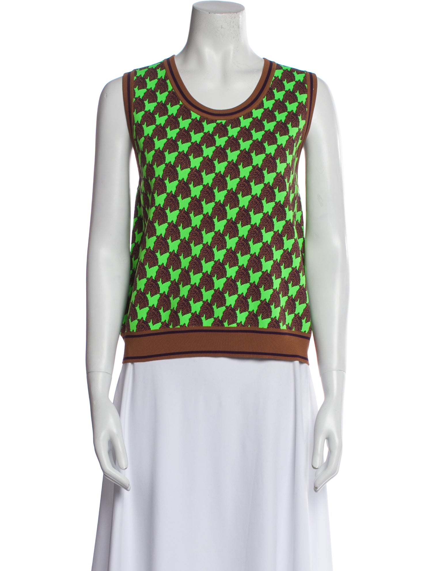 Tory Burch Printed Scoop Neck Top