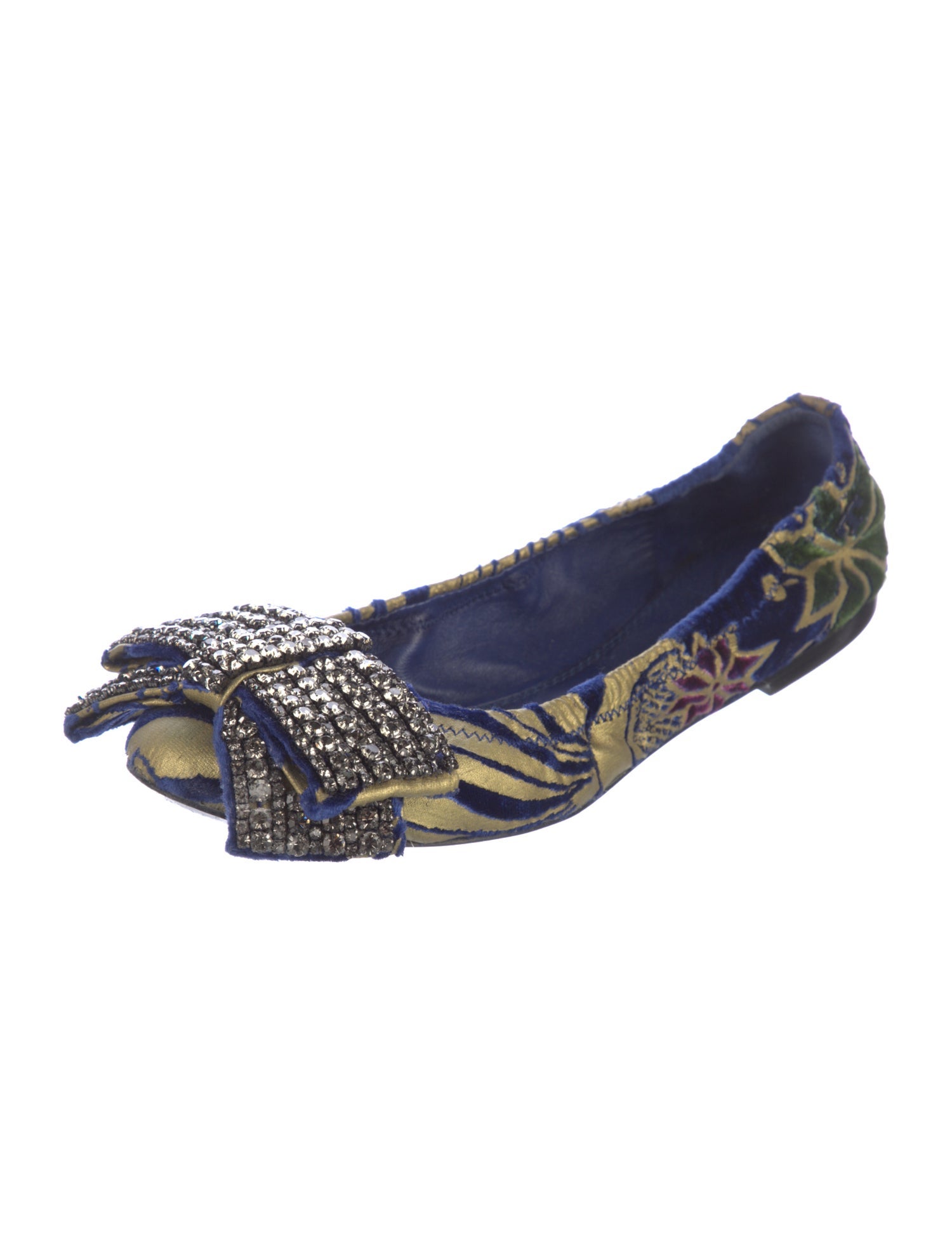 Tory Burch Velvet Printed Flats