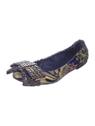 Tory Burch Velvet Printed Flats