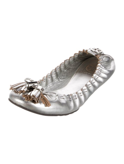 Tory Burch Leather Tassel Accents Ballet Flats