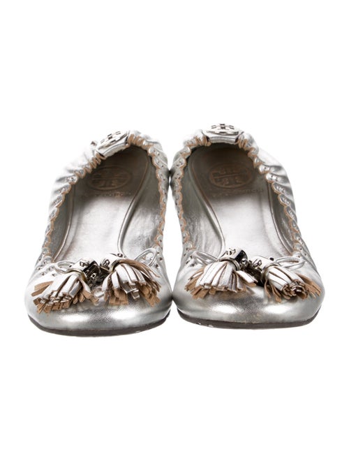 Tory Burch Leather Tassel Accents Ballet Flats