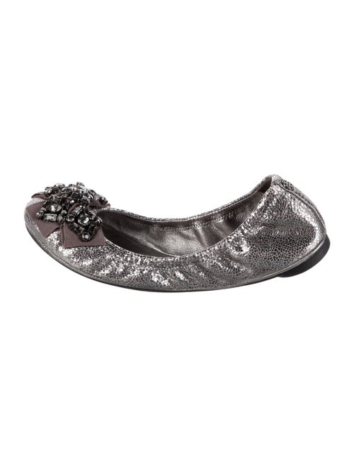 Tory Burch Leather Bow Accents Flats