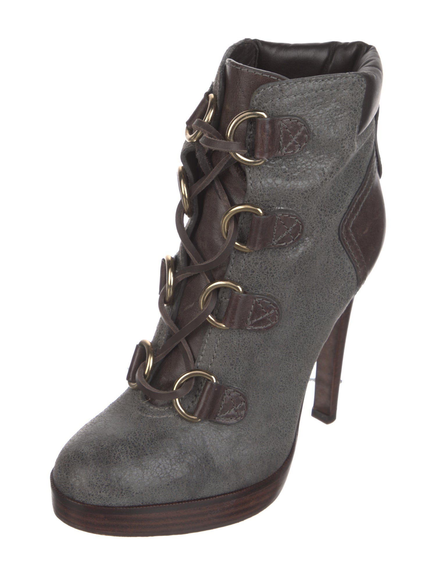 Tory Burch Leather Lace-Up Boots