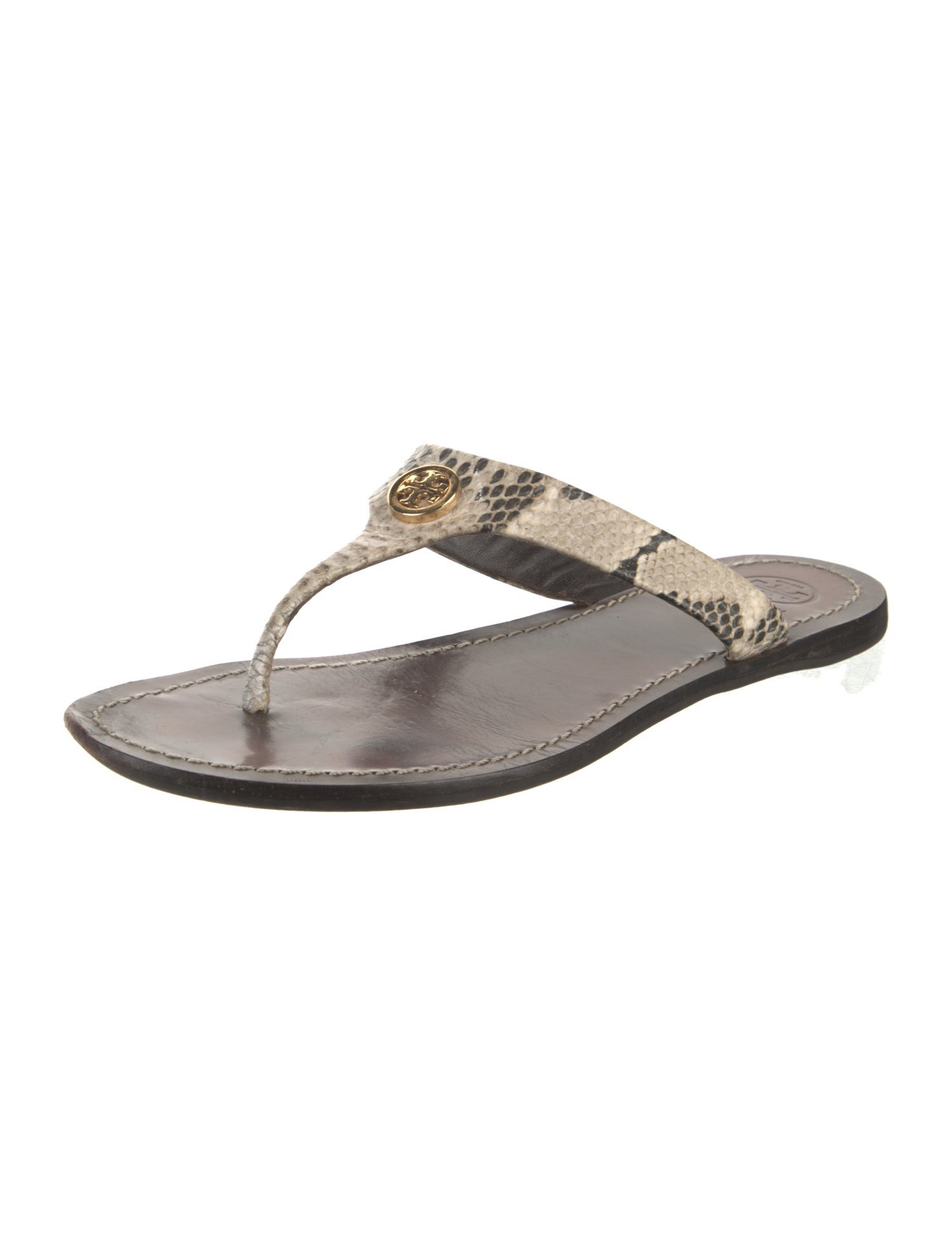 Tory Burch Snakeskin Animal Print Slides