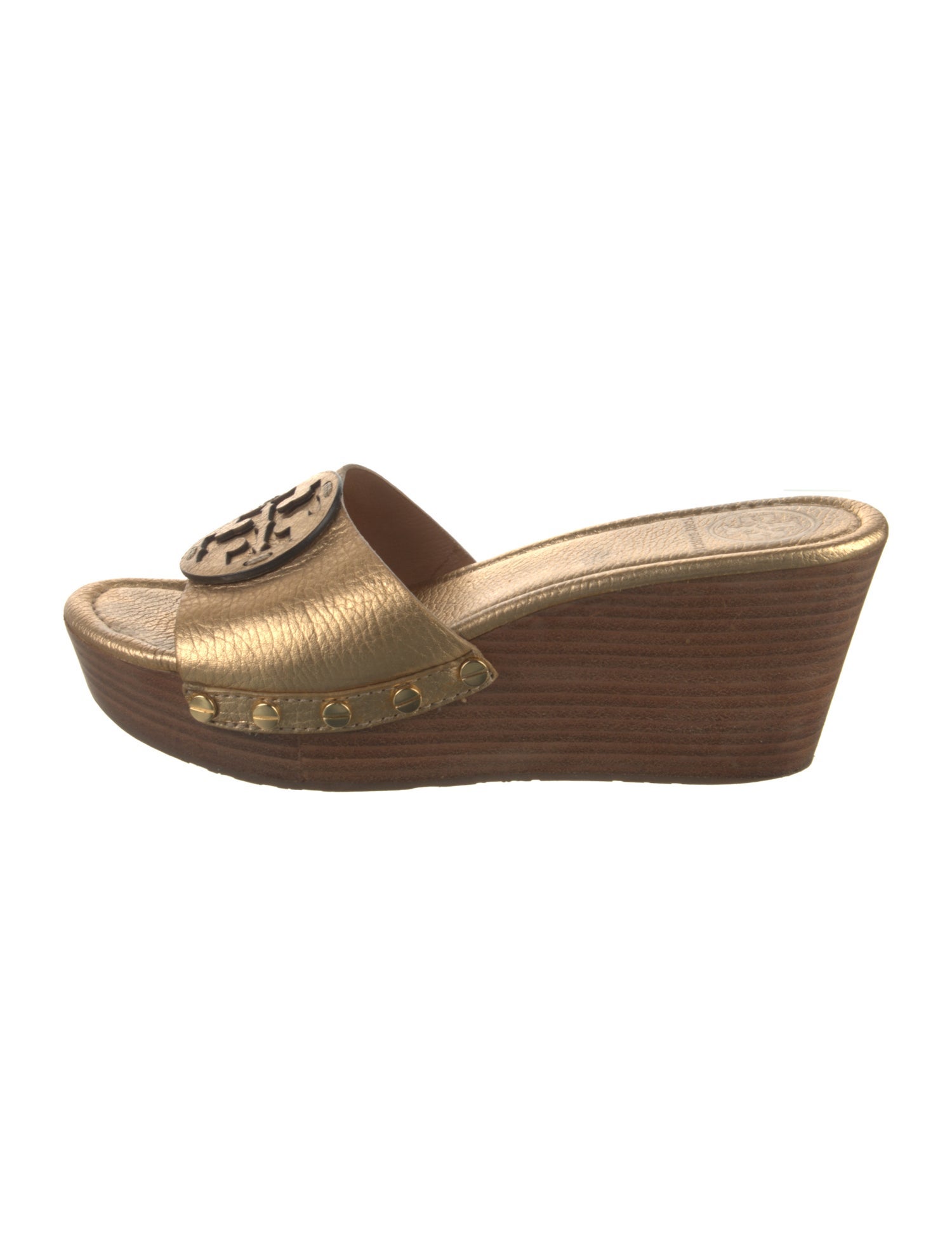 Tory Burch Leather Colorblock Pattern Slides