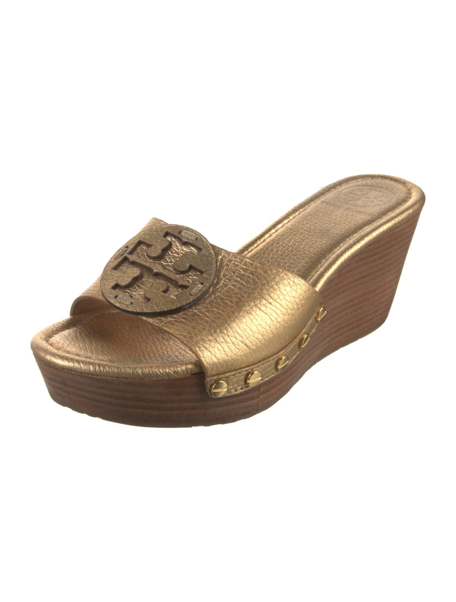Tory Burch Leather Colorblock Pattern Slides