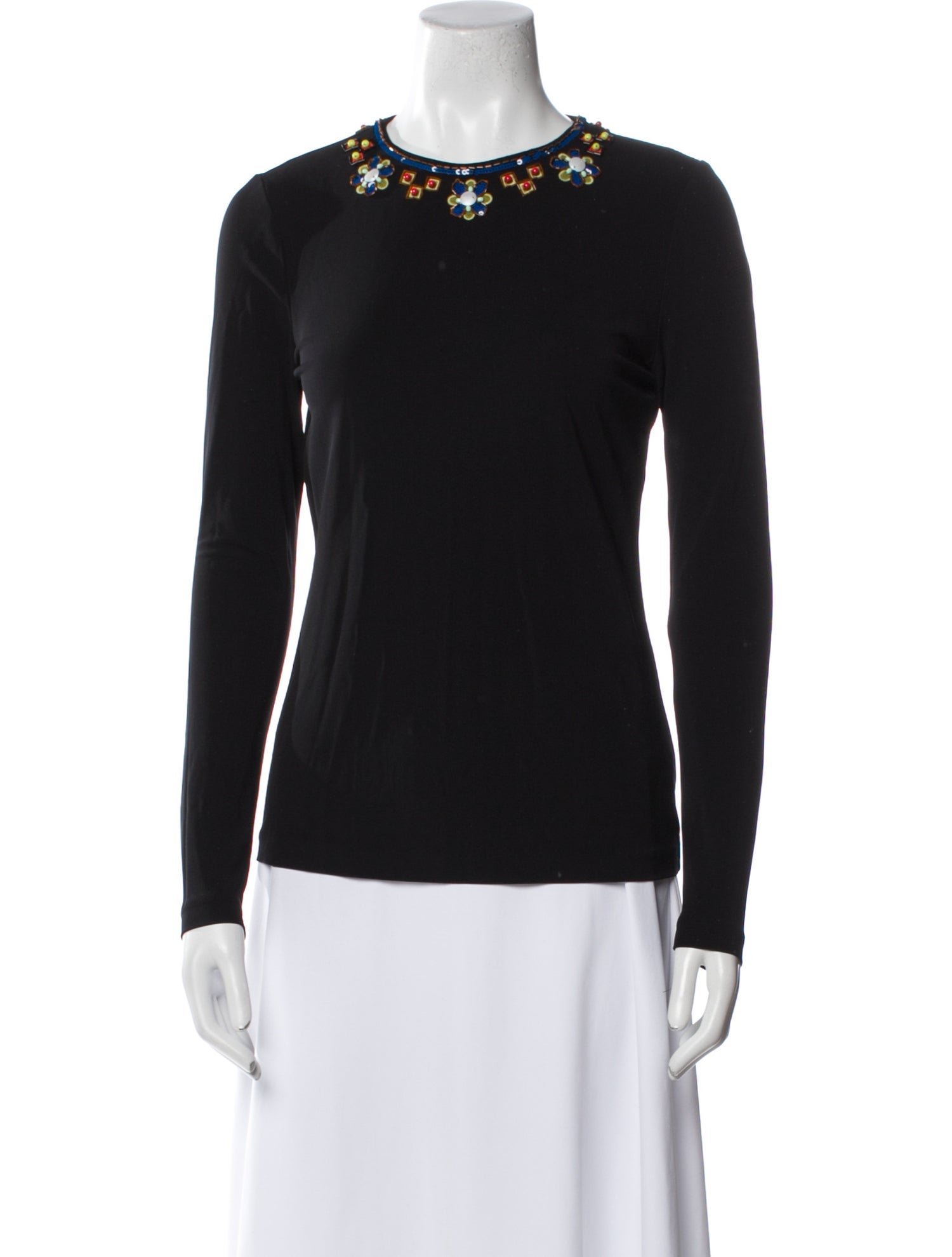 Tory Burch Crew Neck Long Sleeve Top