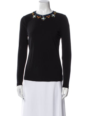 Tory Burch Crew Neck Long Sleeve Top