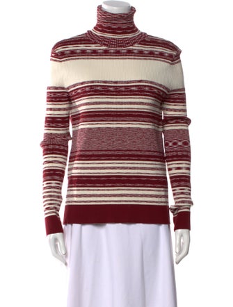 Tory Burch Striped Turtleneck Top