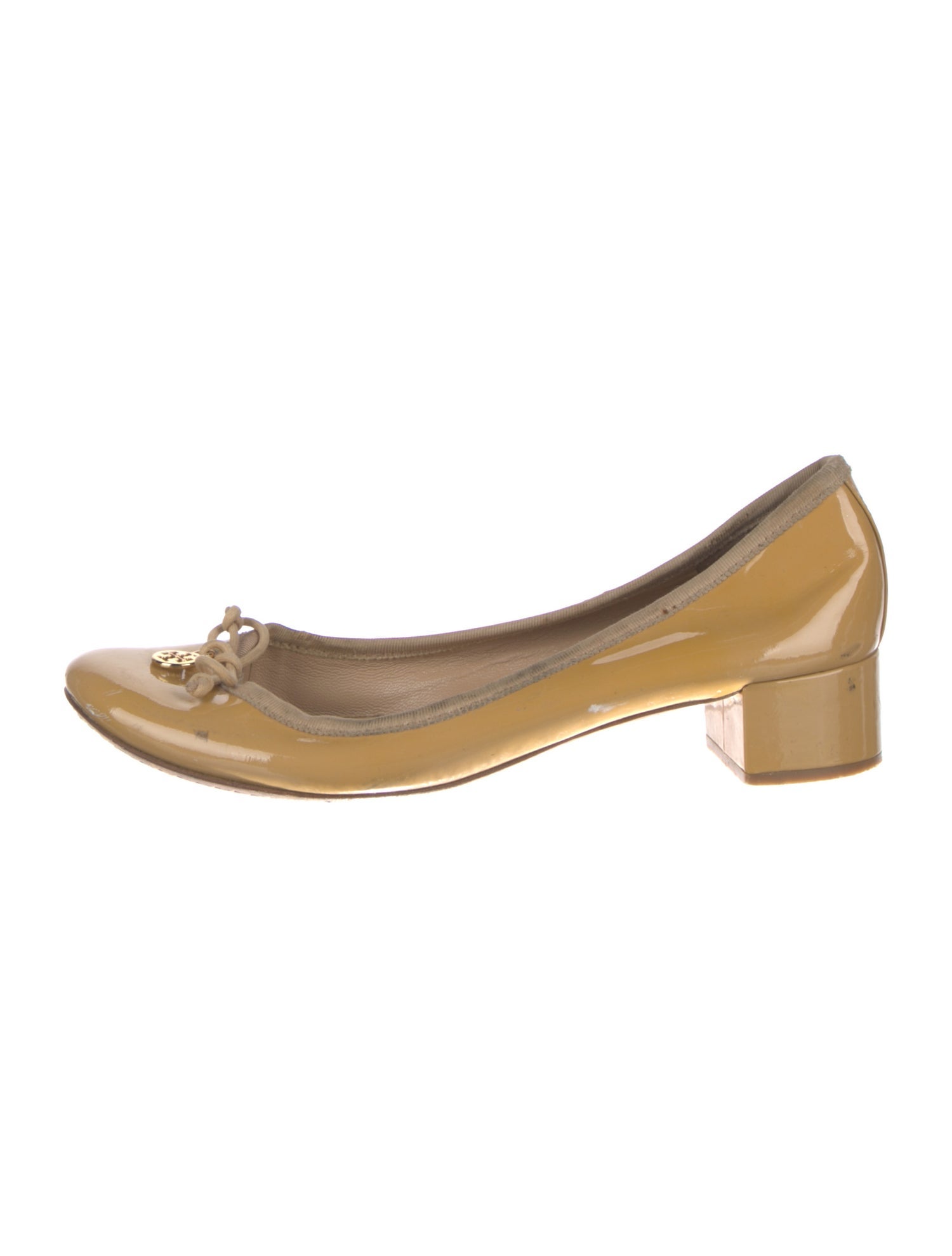 Tory Burch Patent Leather Bow Accents Ballet Flats
