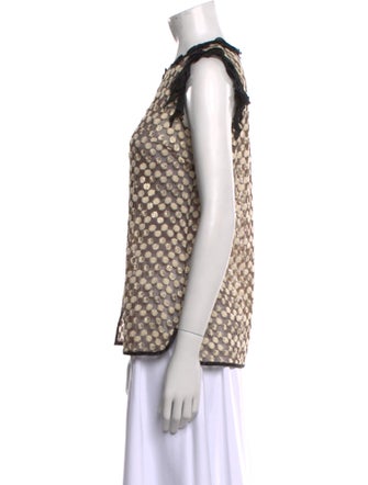 Tory Burch Printed Crew Neck Blouse