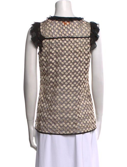 Tory Burch Printed Crew Neck Blouse