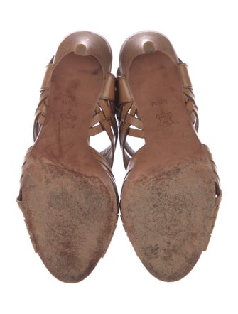 Tory Burch Leather Braided Accents Slingback Sandals