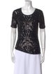 Tory Burch Patterned Scoop Neck T-Shirt
