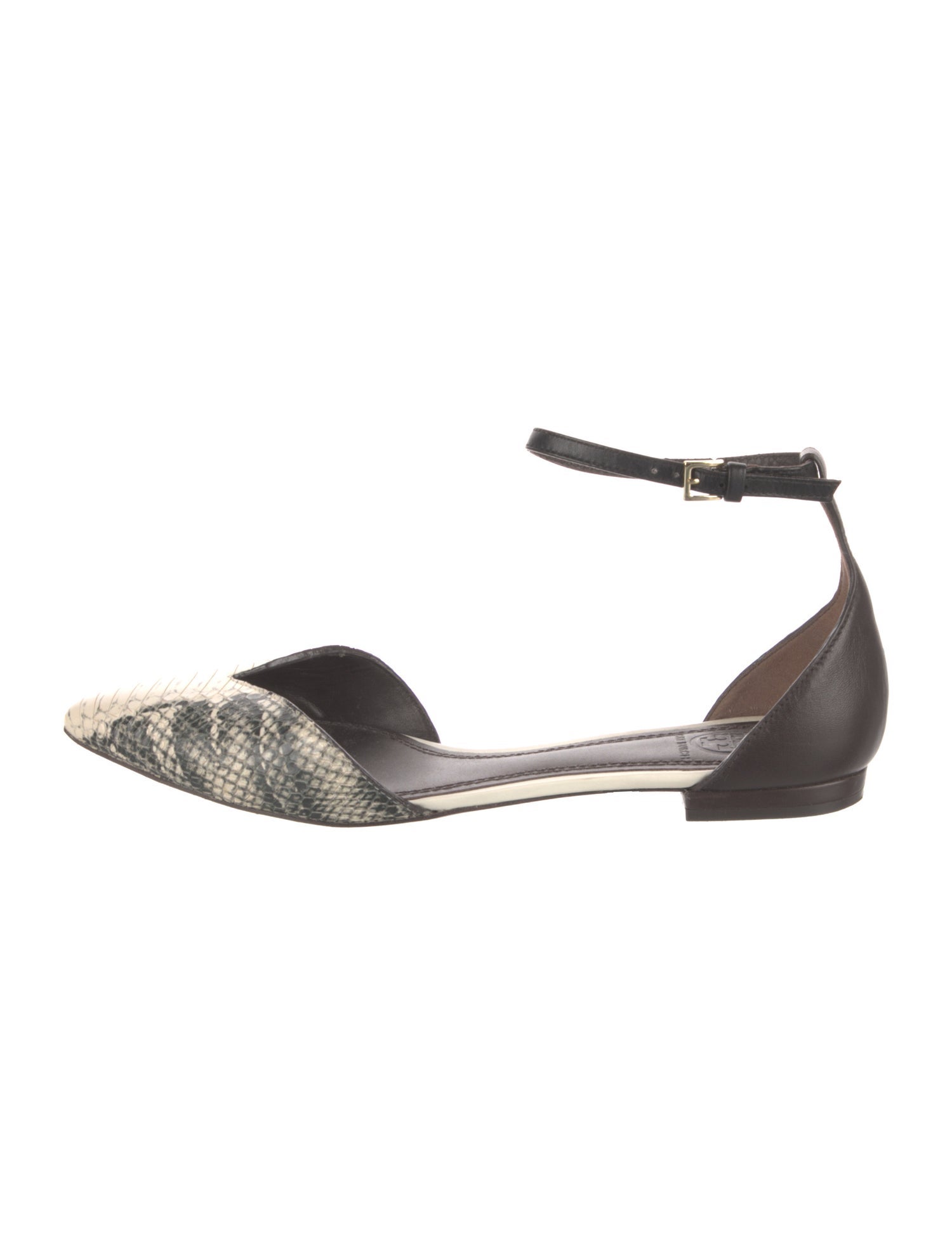 Tory Burch Leather Animal Print D'Orsay Flats