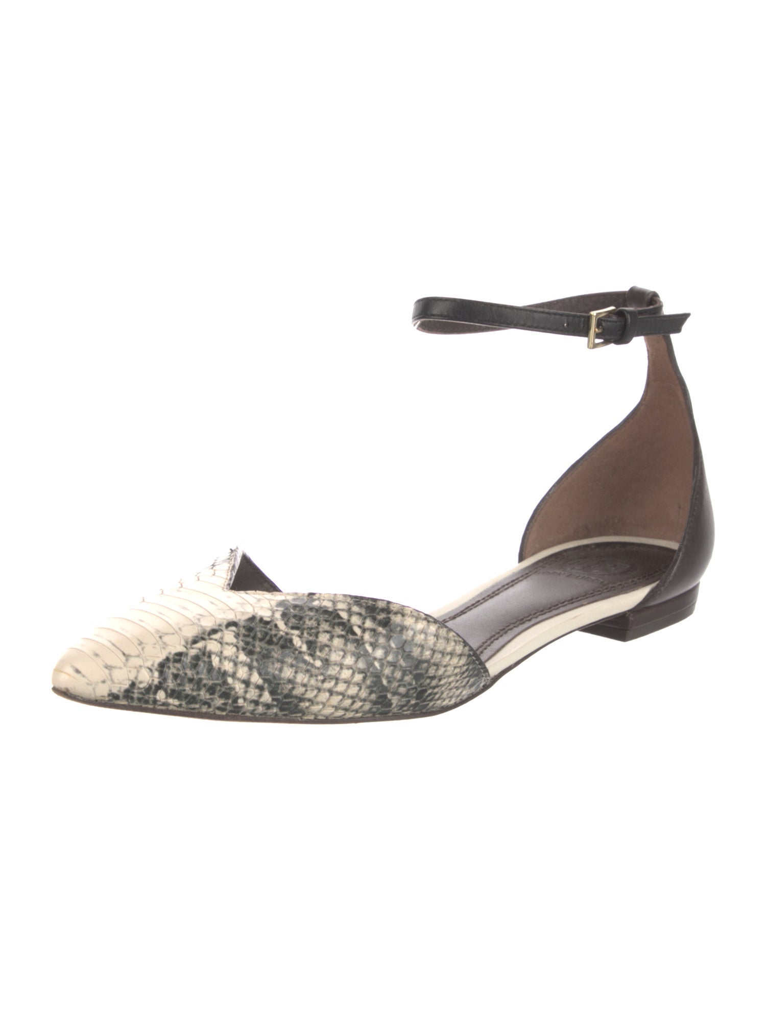 Tory Burch Leather Animal Print D'Orsay Flats