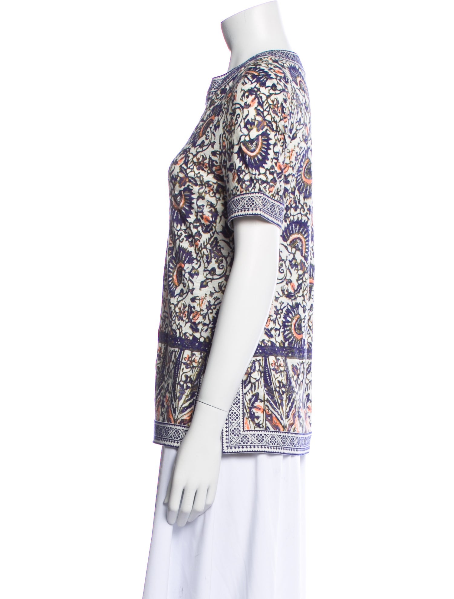 Tory Burch Linen Floral Print Tunic