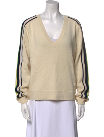 Tory Burch Wool V-Neck Sweatshirt