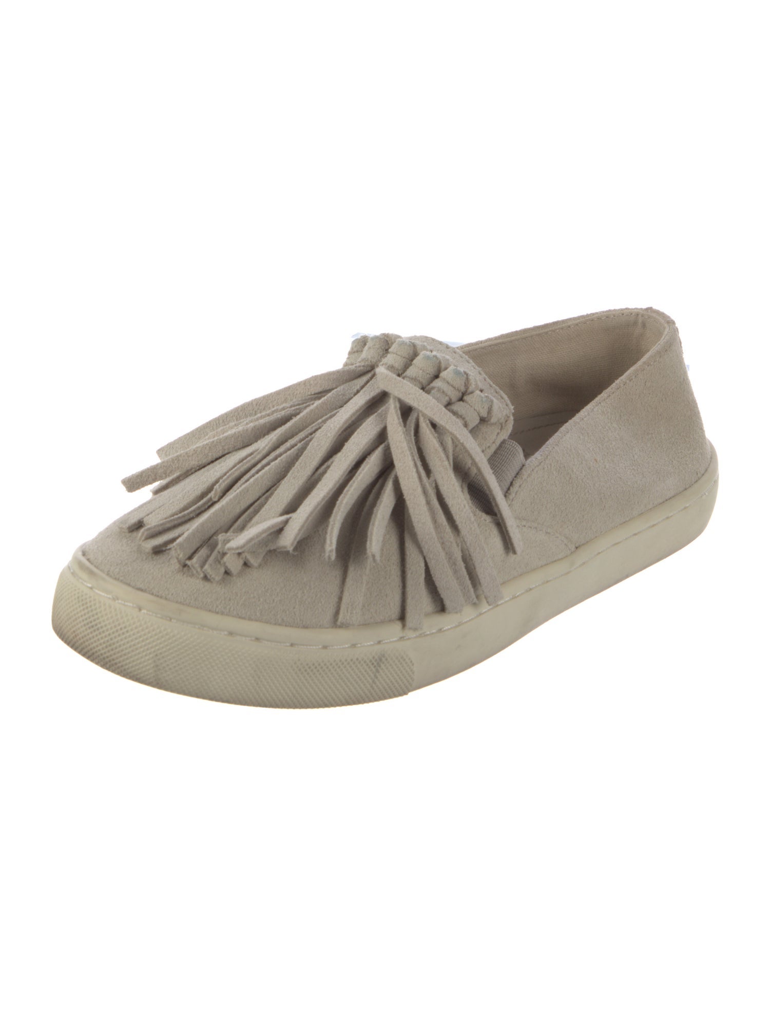 Tory Burch Suede Fringe Trim Accent Sneakers