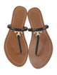 Tory Burch Leather Bow Accents T-Strap Sandals