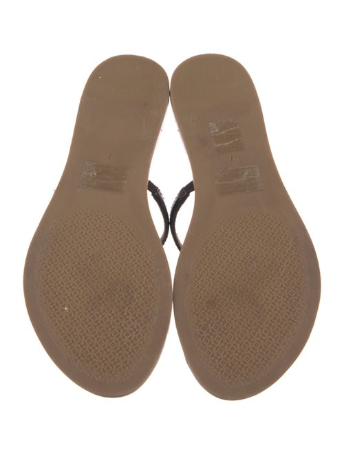 Tory Burch Leather Bow Accents T-Strap Sandals