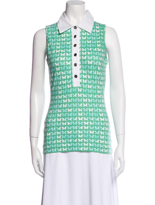 Tory Burch Printed Sleeveless Polo