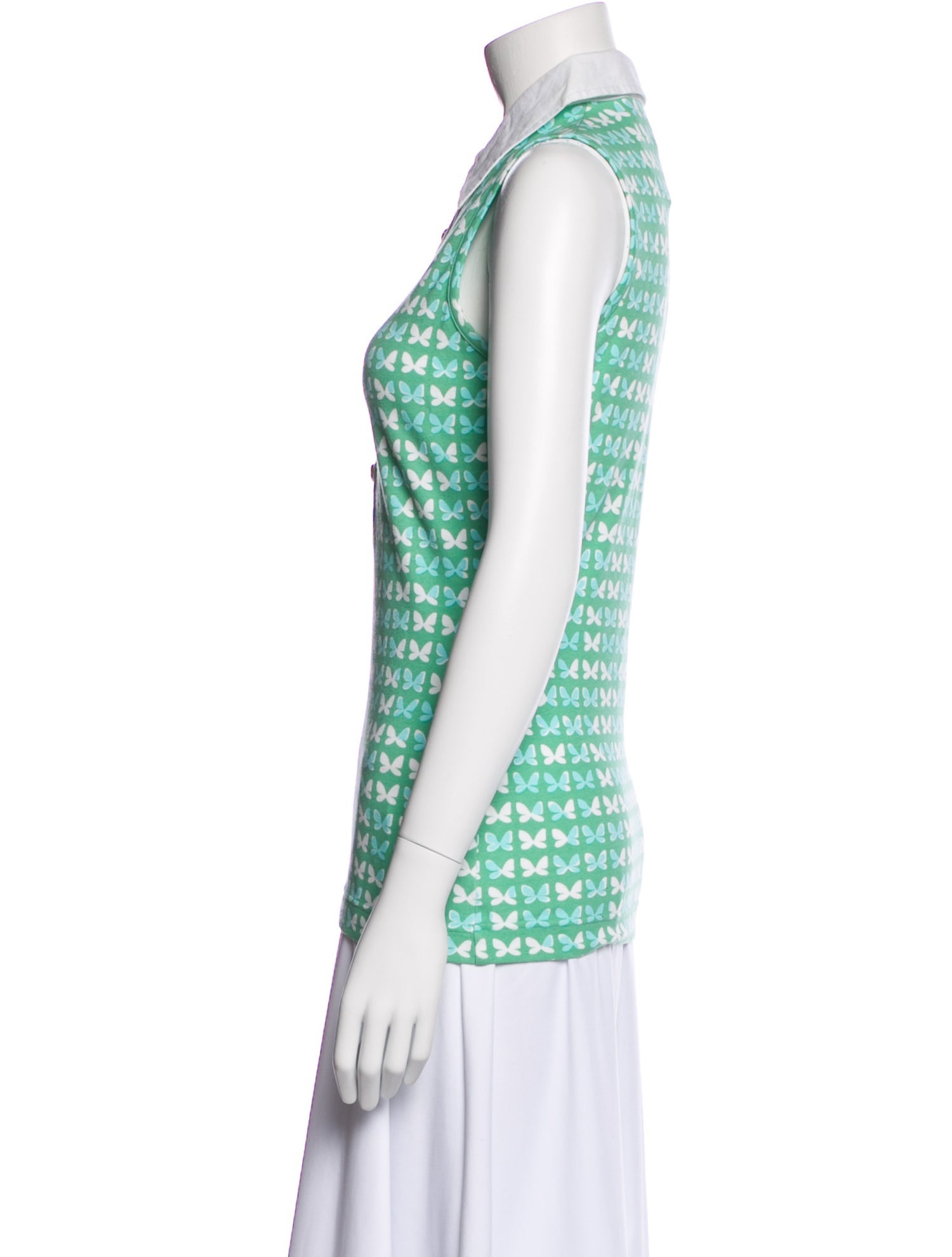 Tory Burch Printed Sleeveless Polo