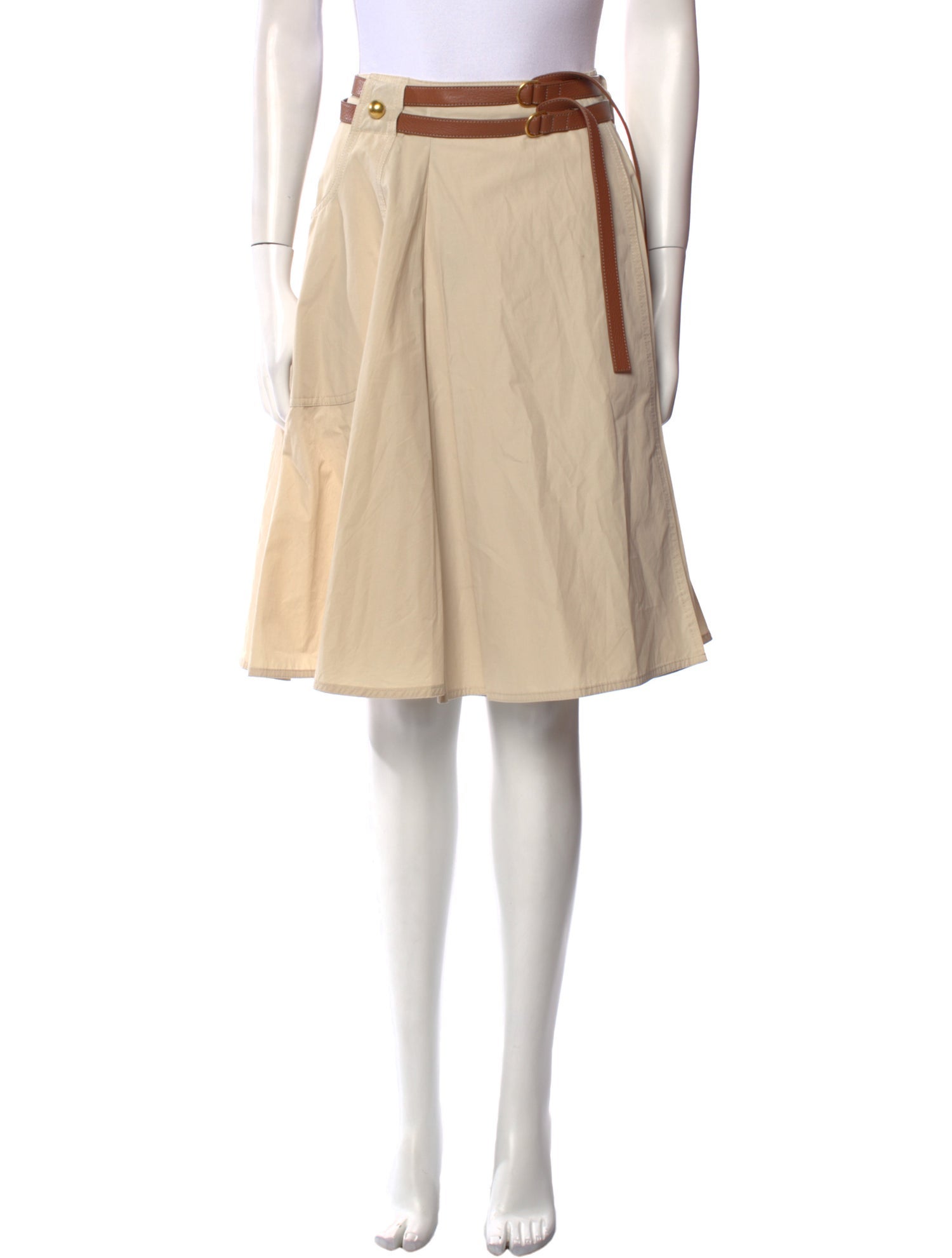 Tory Burch Pleated Accents Knee-Length Skirt