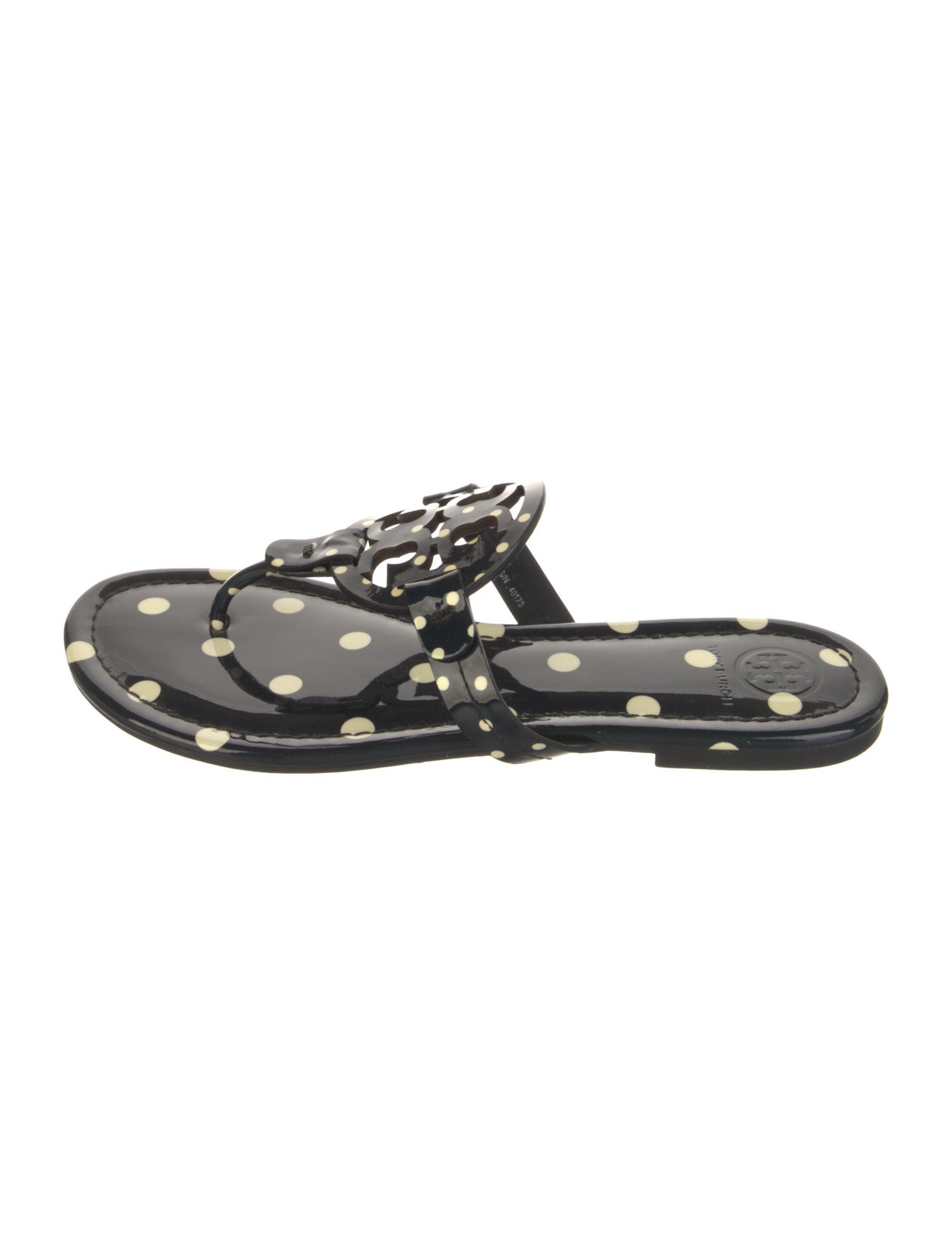 Tory Burch Patent Leather Printed Slides