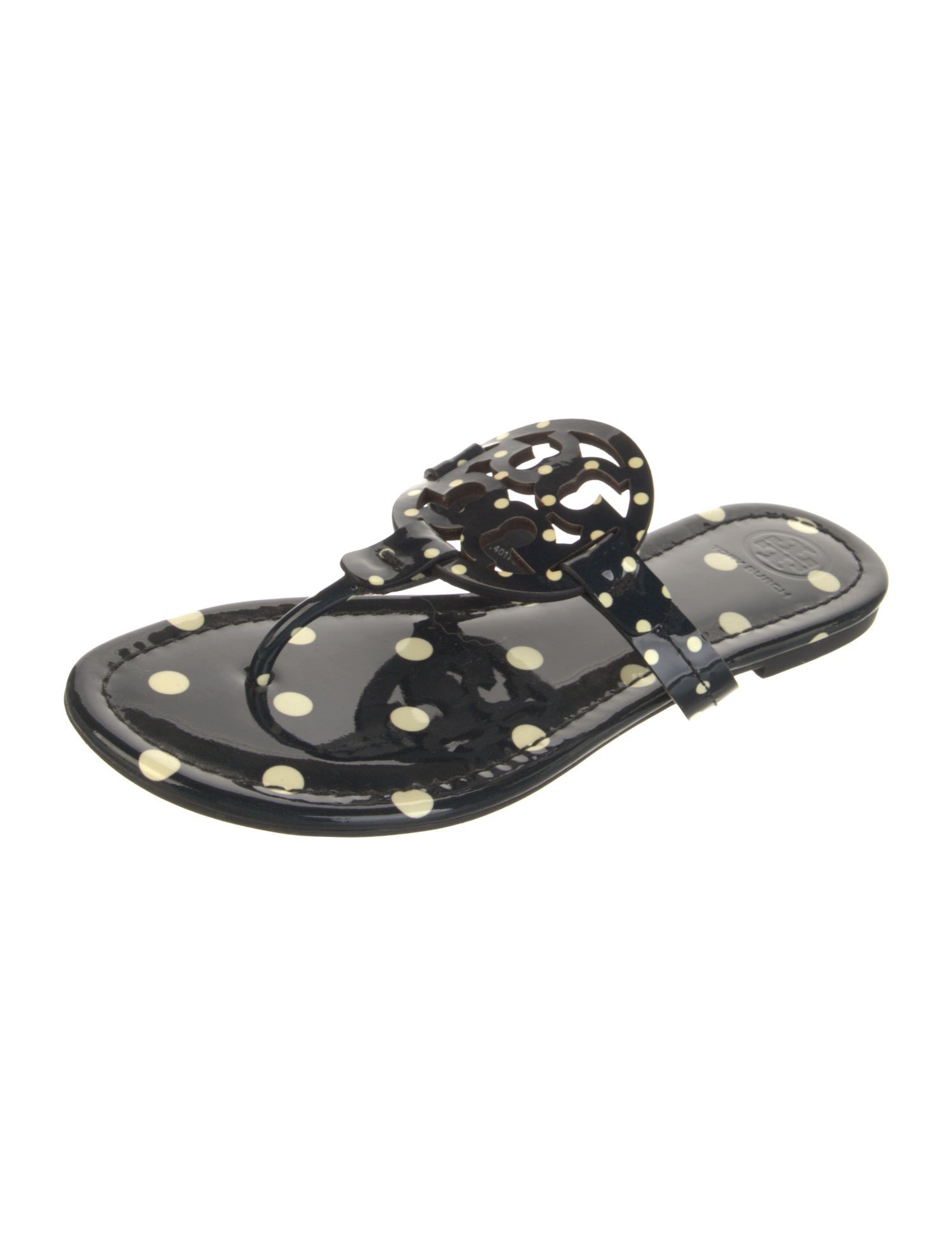 Tory Burch Patent Leather Printed Slides