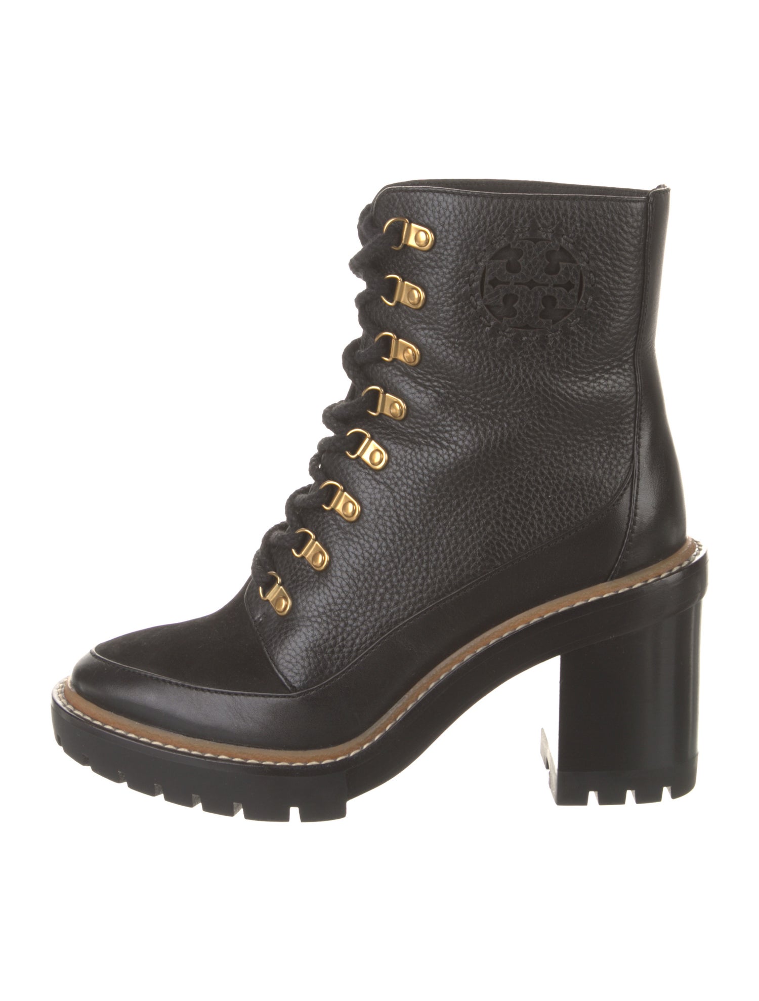 Tory Burch Leather Lace-Up Boots