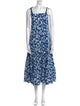 Tory Burch Floral Print Midi Length Dress