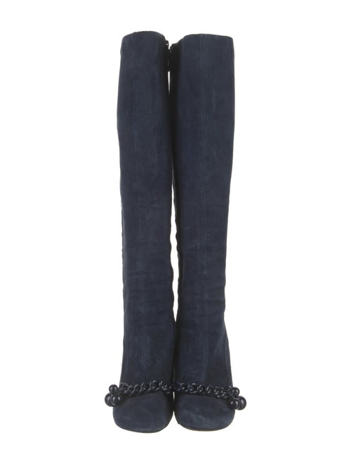 Tory Burch Suede Chain-Link Accents Boots