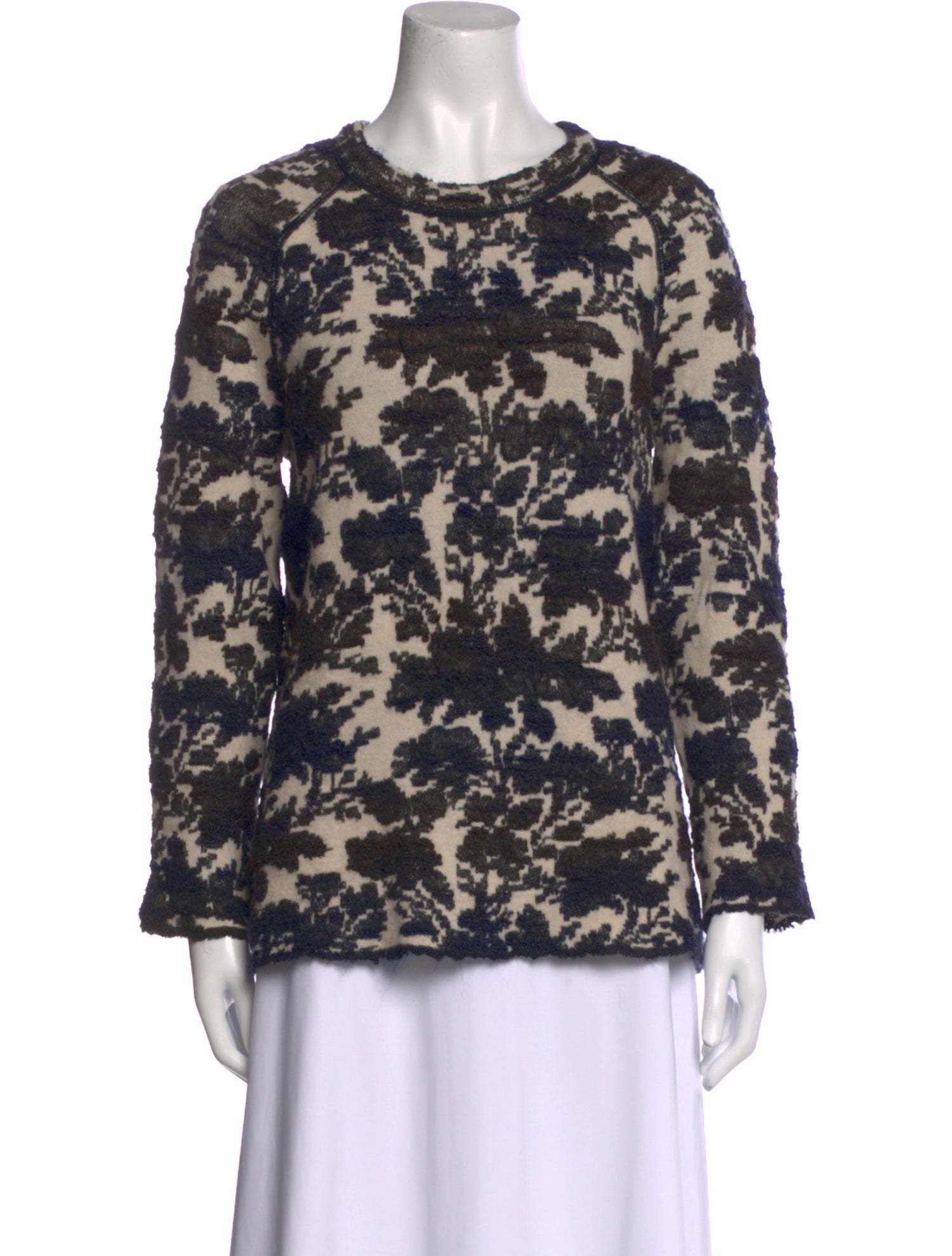 Tory Burch Printed Crew Neck Sweater