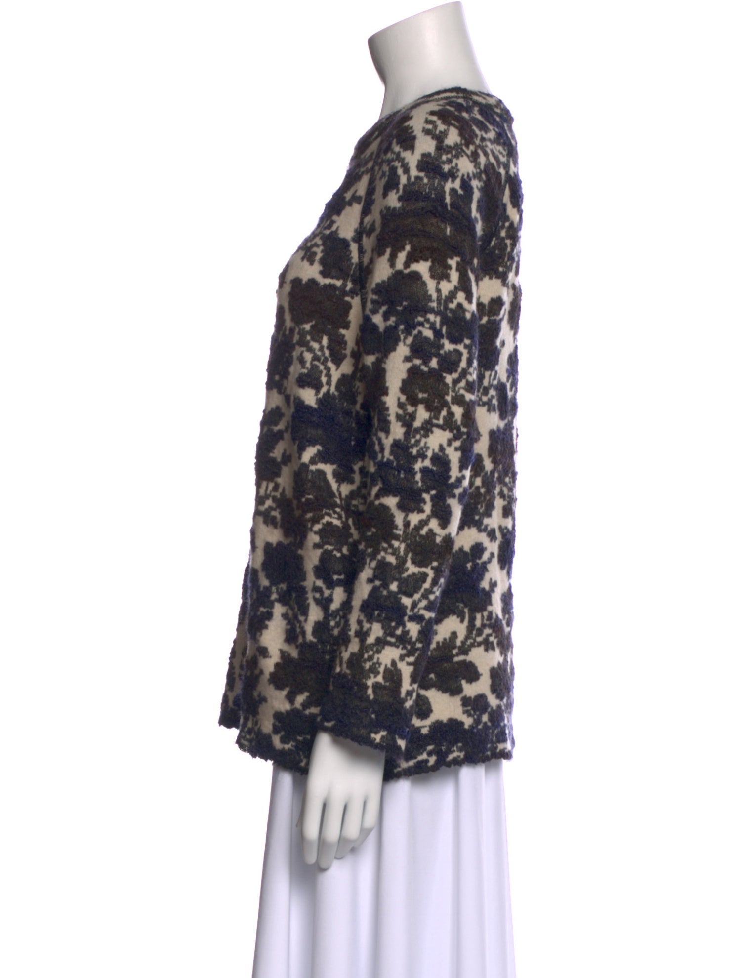 Tory Burch Printed Crew Neck Sweater