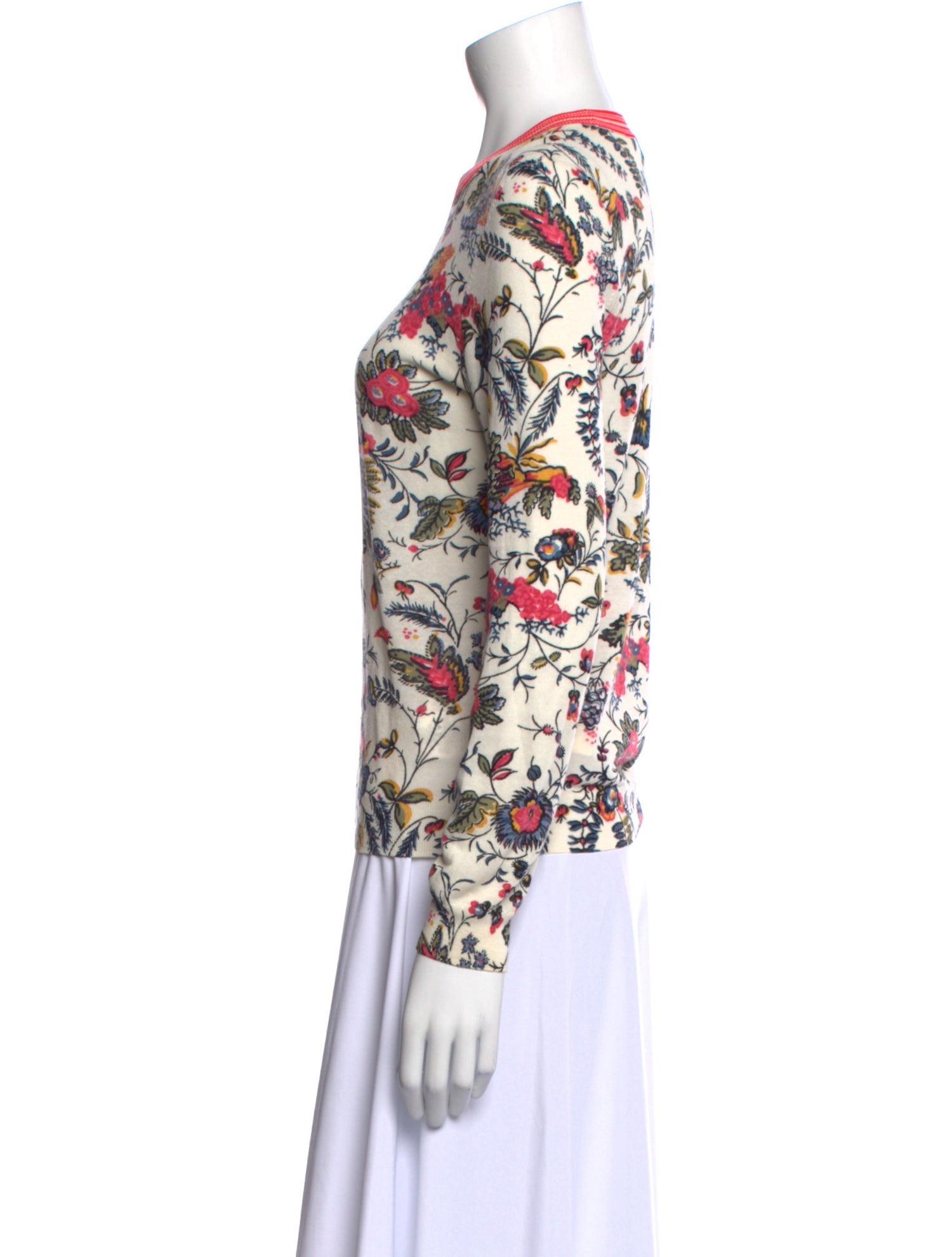 Tory Burch Floral Print Crew Neck Sweatshirt