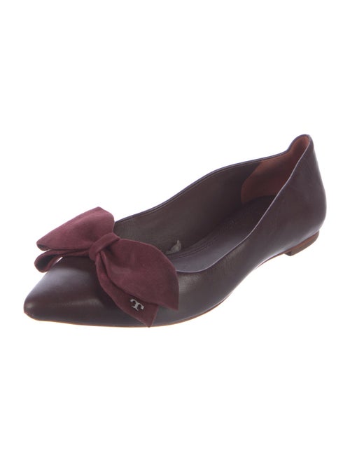 Tory Burch Leather Bow Accents Flats