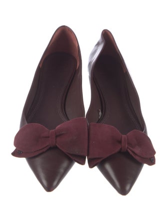 Tory Burch Leather Bow Accents Flats
