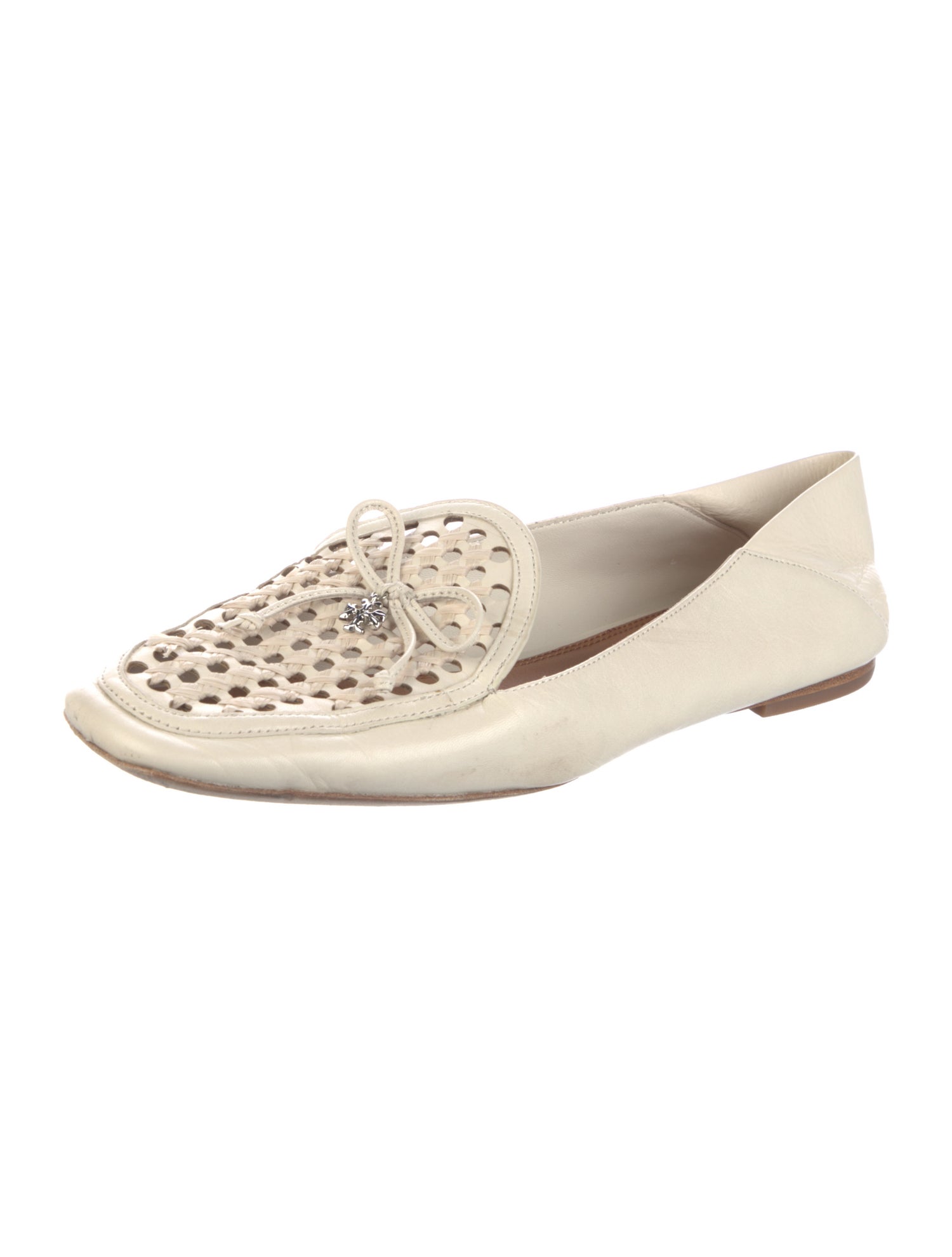 Tory Burch Leather Bow Accents Loafers