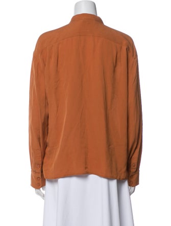 Tory Burch Silk Long Sleeve Button-Up Top