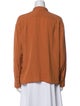 Tory Burch Silk Long Sleeve Button-Up Top