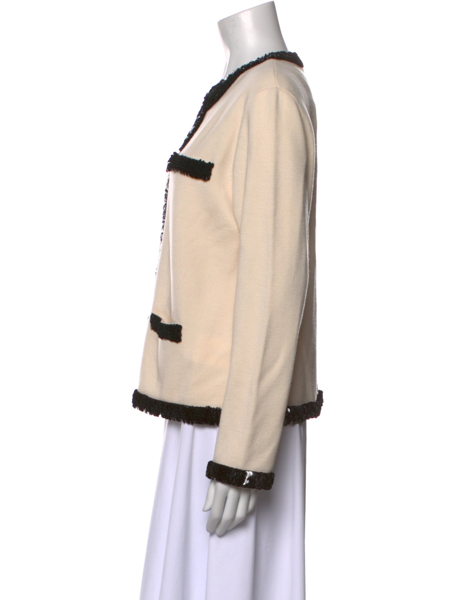 Tory Burch Merino Wool Colorblock Pattern Sweater