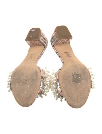 Tory Burch Animal Print Beaded Accents Slides