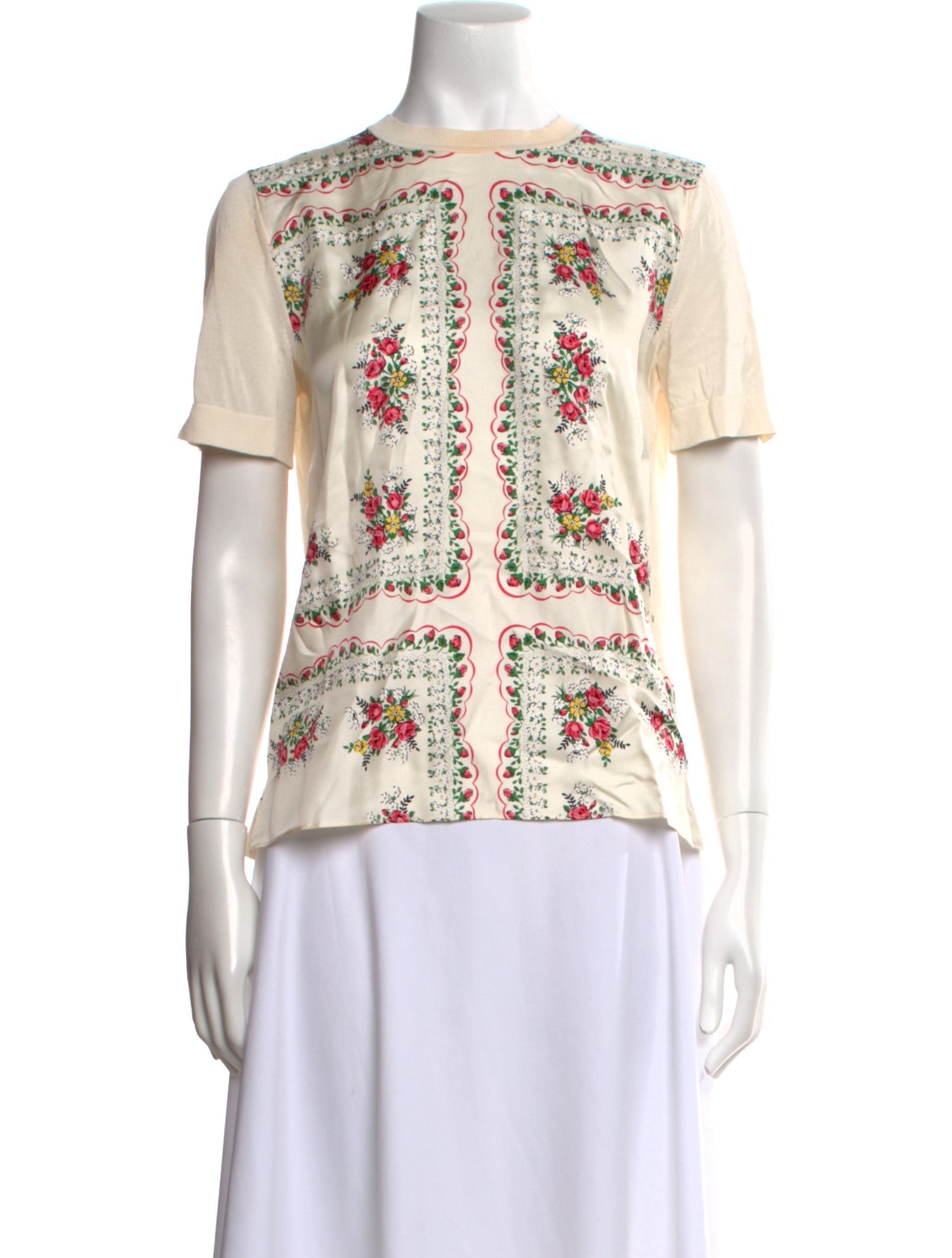 Tory Burch Floral Print Crew Neck Blouse w/ Tags