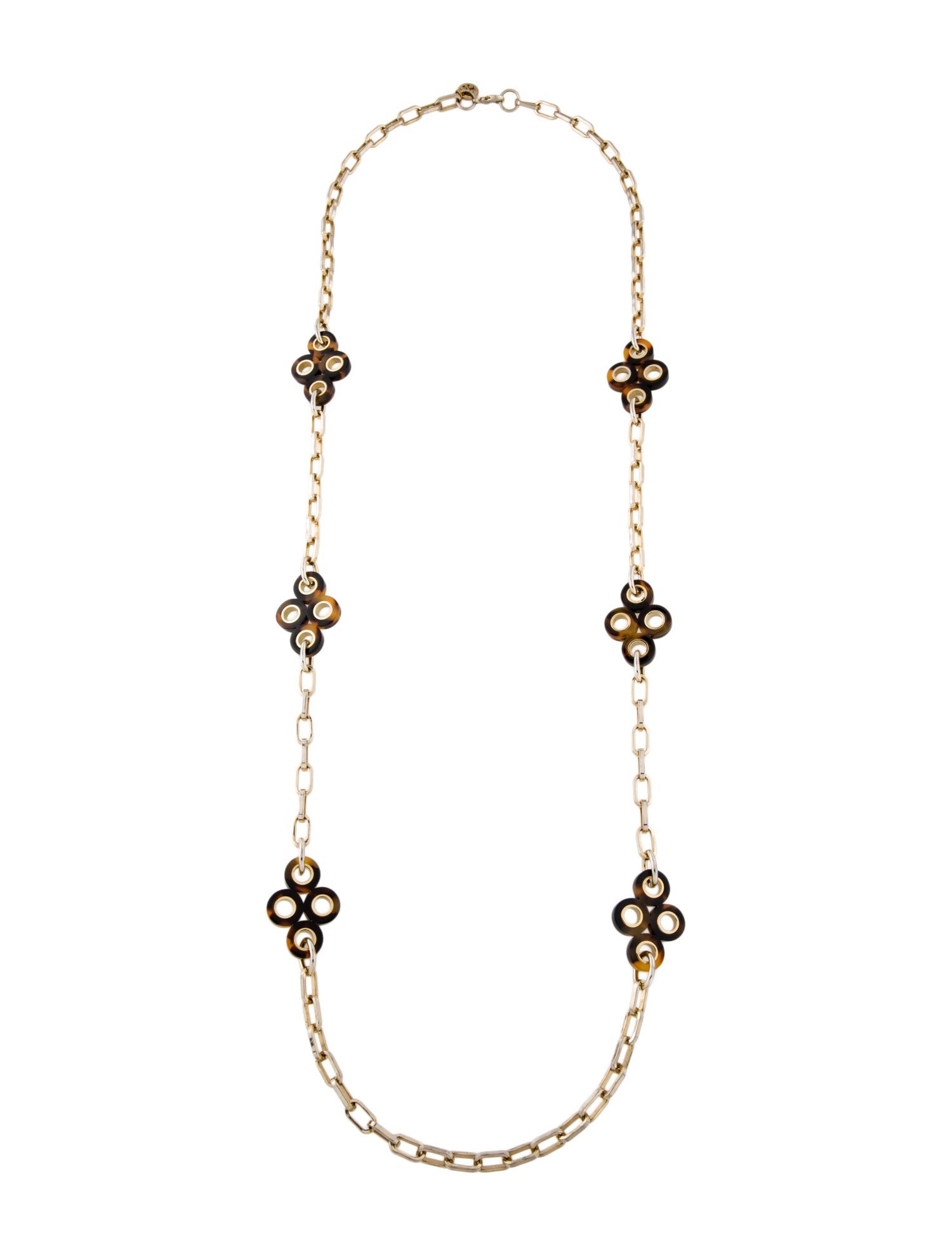 Tory Burch Resin Clover Station Necklace