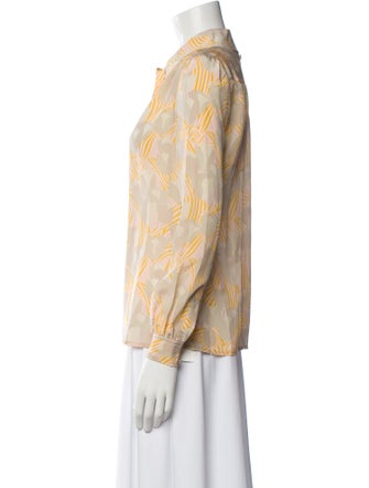 Tory Burch Silk Printed Button-Up Top