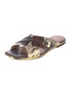 Tory Burch Leather Animal Print Slides